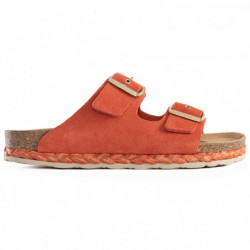 Mules corail en cuir TREFLE